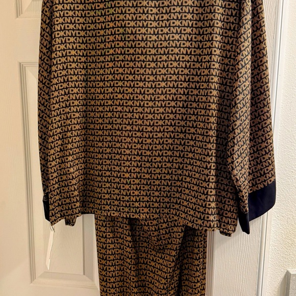 DKNY Women's Black and Brown Logo Pajama Set - Picture 11 of 11
